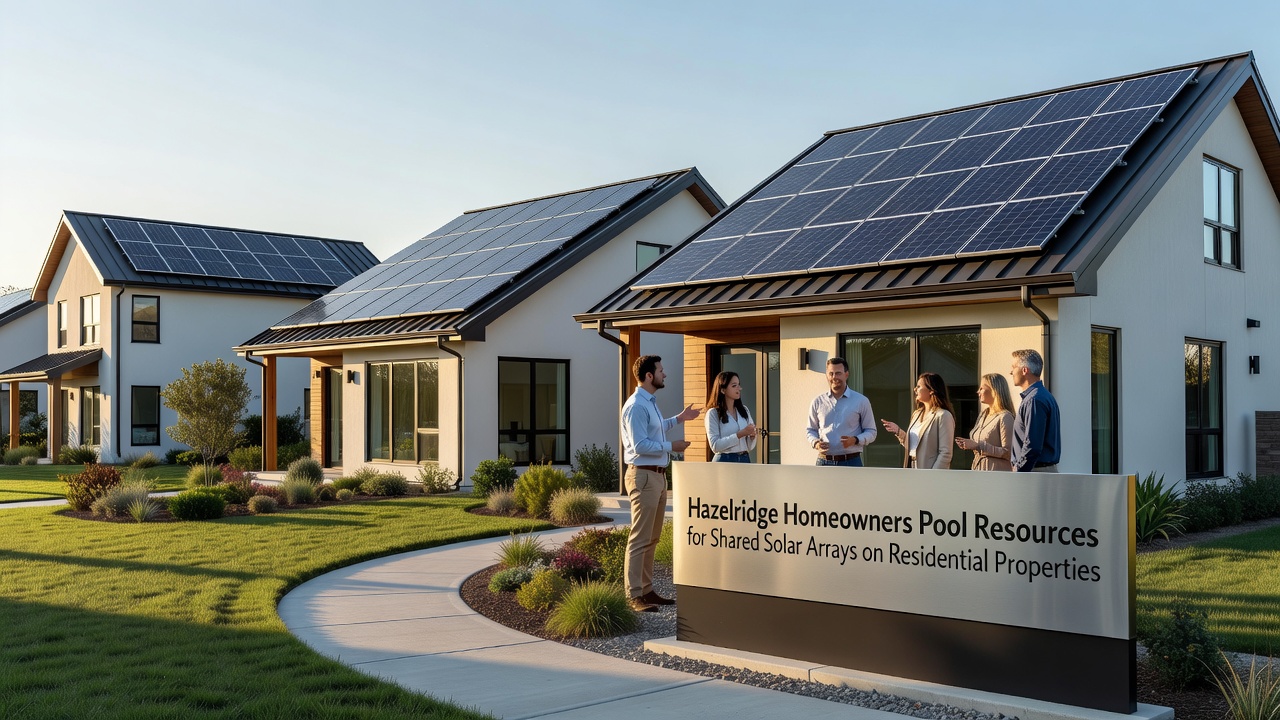 Close-up of solar panel installation on a Hazelridge home with wiring connections for shared array system